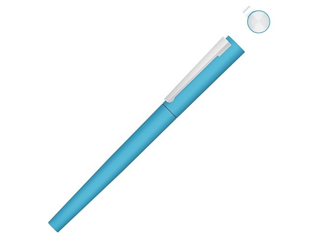 Ручка металлическая роллер «Brush R GUM» soft-touch с зеркальной гравировкой (K188019.12)