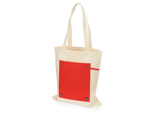 K955101 - Складная хлопковая сумка для шопинга «Gross» с карманом, 180 г/м2