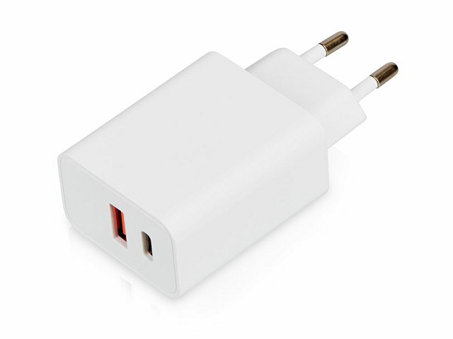 Сетевое зарядное устройство c выходами USB-A и USB-C и быстрой зарядкой QC/PD «Recharger Pro», 30 Вт (K392586)