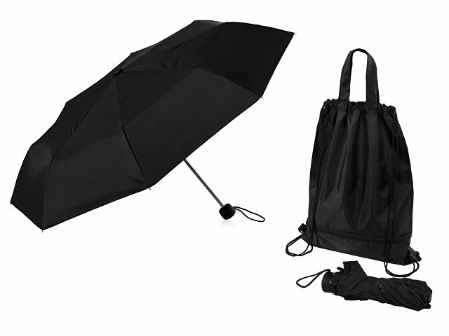 K920007 - Зонт «Picau» из переработанного пластика в сумочке