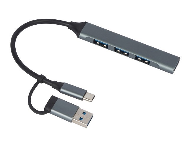 USB-хаб «Link» с коннектором 2-в-1 USB-C и USB-A, 2.0/3.0 (K975650)