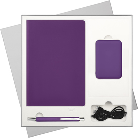 Подарочный набор Spark, фиолетовый (ежедневник, ручка, аккумулятор) (A23313.034)