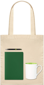 Подарочный набор Welcome pack, зеленый (шоппер, блокнот, ручка, кружка) (A241116.040)