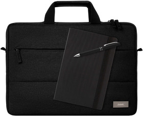 A241138.010 - Подарочный набор Forum, черный (сумка, ежедневник, ручка)