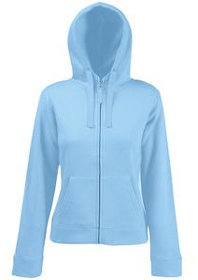 Толстовка "Lady-Fit Hooded Sweat Jacket", небесно-голубой, 75% х/б, 25% п/э, 280 г/м2 (H629240.YT)