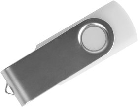 H19328_8Gb/01 - USB flash-карта "Dot" (8Гб), белый, 5,8х2х1,1см,пластик металл