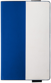 Бизнес-блокнот UNI, A5, бело-синий, мягкая обложка, в линейку, черное ляссе
