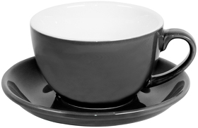 Чайная/кофейная пара CAPPUCCINO, черный, 260 мл, фарфор