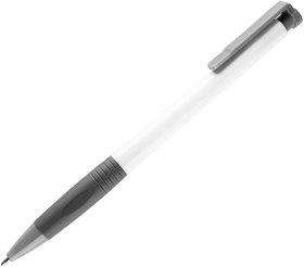 H38013/30 - N13, ручка шариковая с грипом, пластик, белый, серый