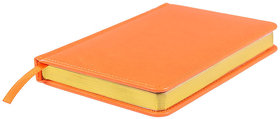 Ежедневник недатированный Joy, А5,  оранжевый, белый блок, золотой обрез