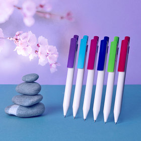 Ручка шариковая Zen, белый/бирюзовый, пластик