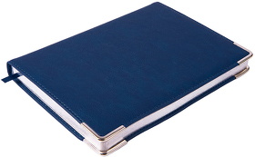 Ежедневник недатированный Kennedy, А5,  темно-синий, белый блок, серебряный срез (H24612/26)