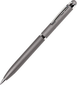 CLICKER TOUCH, ручка шариковая со стилусом для сенсорных экранов, серый/хром, металл