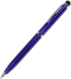 H36001/24 - CLICKER TOUCH, ручка шариковая со стилусом для сенсорных экранов, синий/хром, металл