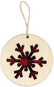 Украшение новогоднее "Scandy", диаметр 9 см , фанера, бежевый, красный (H31003)
