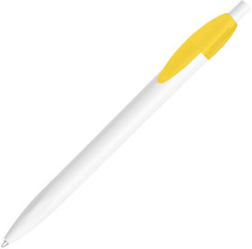 Ручка шариковая X-1 WHITE, белый/желтый непрозрачный клип, пластик (H212/120)
