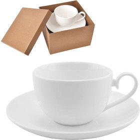 Чайная пара "Классика" в подарочной упаковке; 16,5х16,5х11см,190мл; фарфор; деколь (H13610)