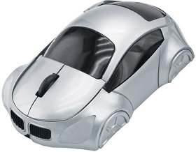 Мышь компьютерная оптическая "Автомобиль"; серебристый; 10,4х6,4х3,7см; пластик; тампопечать (H13810/47)