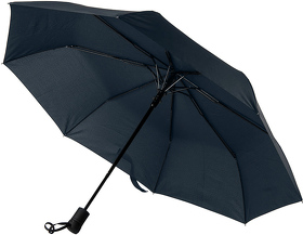 Зонт MANCHESTER складной, полуавтомат; темно-синий; D=100 см; нейлон