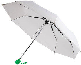 Зонт складной FANTASIA, механический, белый с зеленой ручкой (H7434/18)