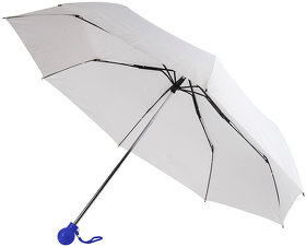 Зонт складной FANTASIA, механический, белый с синей ручкой (H7434/24)