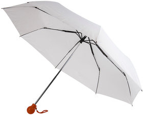 H7434/12 - Зонт складной FANTASIA, механический, белый со светло-коричневой ручкой