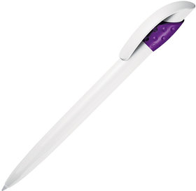 GOLF, ручка шариковая, фиолетовый/белый, пластик (H410/11)