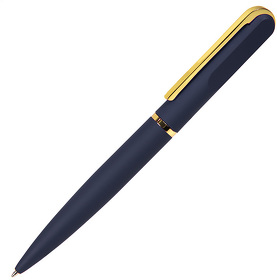 H11060/26 - FARO, ручка шариковая, темно-синий/золотистый, металл, пластик, софт-покрытие