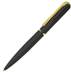 H11060/35 - FARO, ручка шариковая, черный/золотистый, металл, пластик, софт-покрытие
