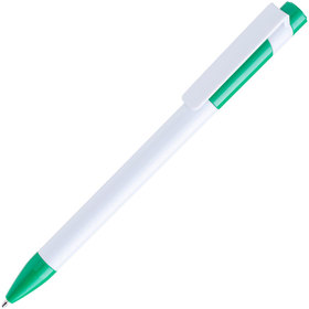 Ручка шариковая MAVA,  белый/зеленый,  пластик