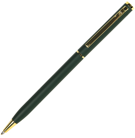 SLIM, ручка шариковая, зеленый/золотистый, металл