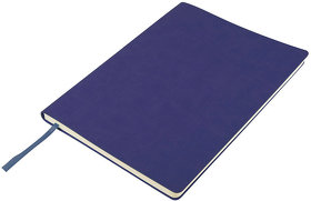 H21218/25/30 - Бизнес-блокнот "Biggy", B5 формат, синий, серый форзац, мягкая обложка, в клетку