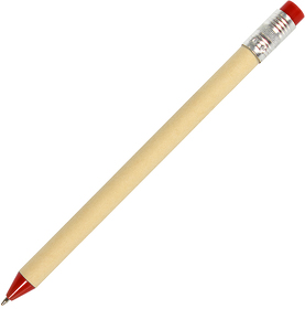 N12, ручка шариковая, красный, картон, пластик, металл