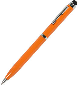 CLICKER TOUCH, ручка шариковая со стилусом для сенсорных экранов, оранжевый/хром, металл
