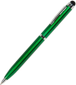 CLICKER TOUCH, ручка шариковая со стилусом для сенсорных экранов, зеленый/хром, металл (H36001/15)