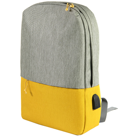 Рюкзак "Beam", серый/желтый, 44х30х10 см, ткань верха: 100% полиамид, подкладка: 100% полиэстер (H970120/03)