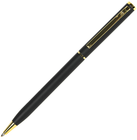 SLIM, ручка шариковая, чёрный/золотистый, металл