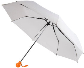 H7434/05 - Зонт складной FANTASIA, механический, белый с оранжевой ручкой