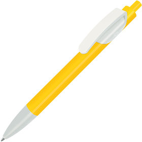 TRIS, ручка шариковая, ярко-желтый корпус/белый, пластик