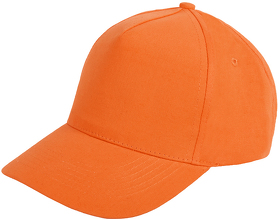 Бейсболка "Optima S", 5 клиньев, металлическая застежка; оранжевый; 100% хлопок; плотность 175 г/м2 (H19402/400)