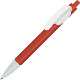 H203/08 - TRIS, ручка шариковая, красный корпус/белый, пластик