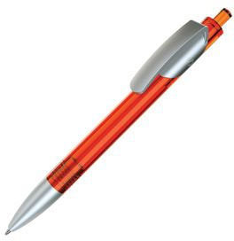 TRIS LX SAT, ручка шариковая, прозрачный оранжевый/серебристый, пластик