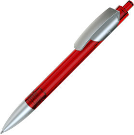 H205/47/67 - TRIS LX SAT, ручка шариковая, прозрачный красный/серебристый, пластик