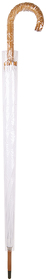 Зонт-трость с деревянной ручкой, полуавтомат; белый; D=103 см, L=90см; нейлон (H7426/01_Б)