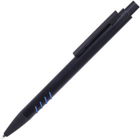 H40308/25 - TATTOO, ручка шариковая, черный с синими вставками grip, металл