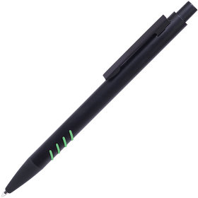 H40308/18 - TATTOO, ручка шариковая, черный с зелеными вставками grip, металл
