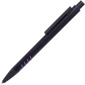 H40308/11 - TATTOO, ручка шариковая, черный с фиолетовыми вставками grip, металл