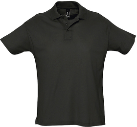 Рубашка поло мужская SUMMER II, чёрный, 100% хлопок, 170 г/м2 (H711342.312)