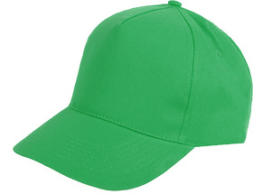 Бейсболка "Hit", 5 клиньев,  застежка на липучке; зеленый; 100% п/э; плотность 135 г/м2 (H8302/47)