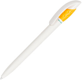 Ручка шариковая GOLF GREEN, белый/желтый классик, пластик